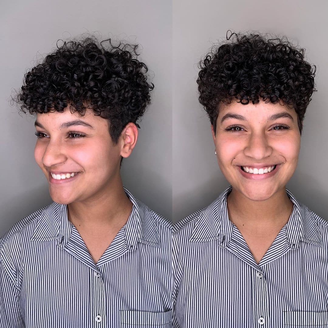 Curly Pixie with Shaved Temples