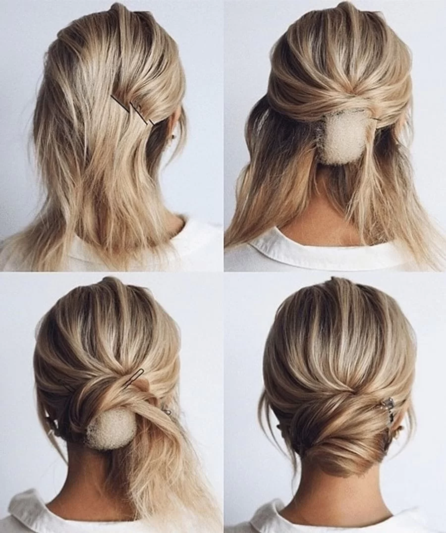 Classic Chignon For Medium Hair