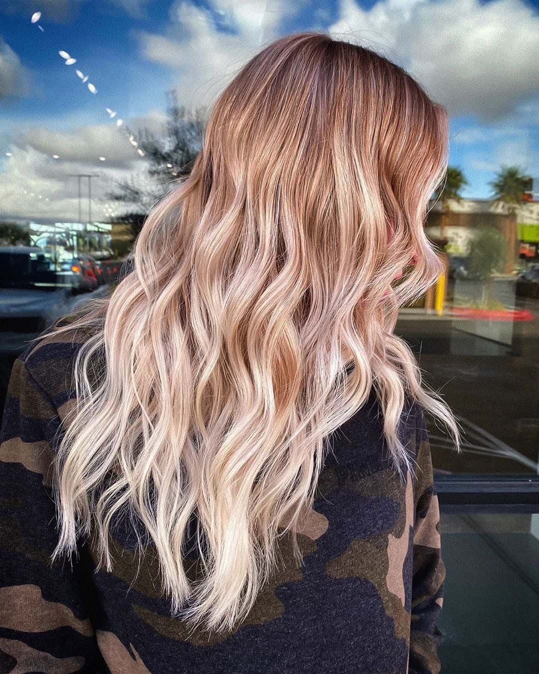 Rose Gold Blonde Balayage