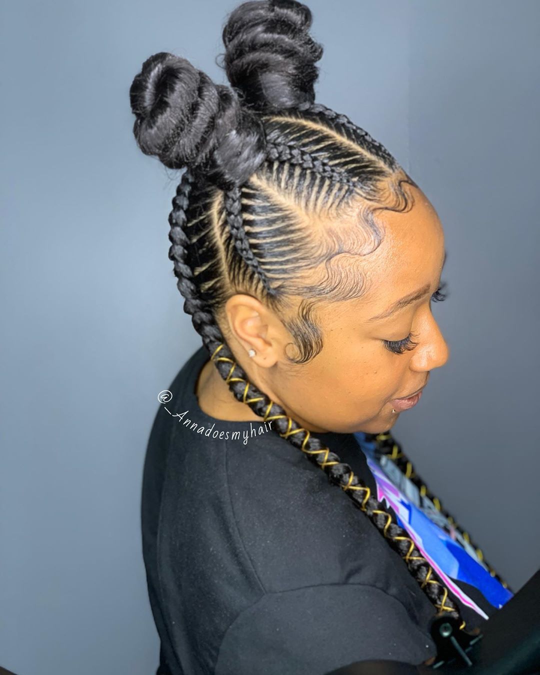 Space Buns With Long Braids