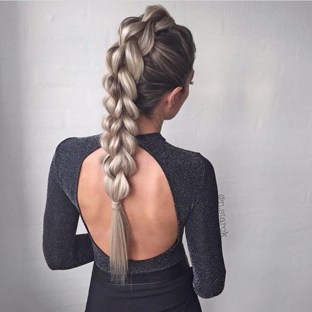 High Ponytail French Braid