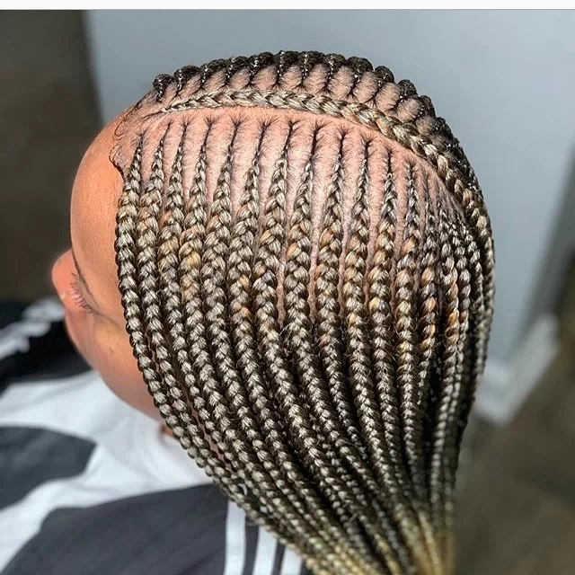 Center Part Side Cornrows